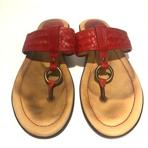Frye Red Flat Sandals